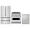 ZLINE 3-Piece Appliance Package - 30-Inch Gas Range, Refrigerator, and Dishwasher in Stainless Steel
