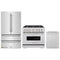 ZLINE 3-Piece Appliance Package - 36-Inch Gas Range, Refrigerator, and Dishwasher in Stainless Steel