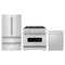 ZLINE 3-Piece Appliance Package - 36-Inch Gas Range, Refrigerator, and Dishwasher in Stainless Steel