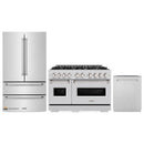 ZLINE 3-Piece Appliance Package - 48-Inch Gas Range, Refrigerator, and Dishwasher in Stainless Steel