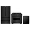 ZLINE 3-Piece Appliance Package - 36-Inch Gas Range, Refrigerator, and Dishwasher in Black Stainless Steel