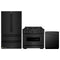 ZLINE 3-Piece Appliance Package - 36-Inch Gas Range, Refrigerator, and Dishwasher in Black Stainless Steel