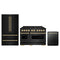 ZLINE 3-Piece Appliance Package - 48-Inch Gas Range, Refrigerator, and Dishwasher in Black Stainless Steel with Gold Accents