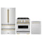 ZLINE 3-Piece Appliance Package - 30-Inch Gas Range, Refrigerator, and Dishwasher in Stainless Steel with Champagne Bronze Accents