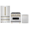 ZLINE 3-Piece Appliance Package - 36-Inch Gas Range, Refrigerator, and Dishwasher in Stainless Steel with Gold Accents