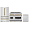 ZLINE 3-Piece Appliance Package - 48-Inch Gas Range, Refrigerator, and Dishwasher in Stainless Steel with Champagne Bronze Accents