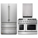 Thor Kitchen 3-Piece Pro Appliance Package - 48-Inch Propane Gas Range, Dishwasher & Refrigerator in Stainless Steel