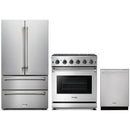 Thor Kitchen 3-Piece Appliance Package - 30-Inch Propane Gas Range, Dishwasher & Refrigerator in Stainless Steel