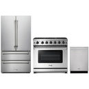 Thor Kitchen 3-Piece Appliance Package - 36-Inch Propane Gas Range, Dishwasher & Refrigerator in Stainless Steel