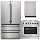 Thor Kitchen 3-Piece Appliance Package - 36-Inch Propane Gas Range, Dishwasher & Refrigerator in Stainless Steel