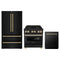 ZLINE 3-Piece Appliance Package - 30-Inch Legacy Dual Fuel Range, 36-Inch French Door Refrigerator, Dishwasher, in Black Stainless Steel with Gold Accents