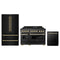 ZLINE 3-Piece Appliance Package - 48-Inch Legacy Dual Fuel Range, 36-Inch French Door Refrigerator, Dishwasher, in Black Stainless Steel with Gold Accents