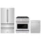 ZLINE 3-Piece Appliance Package - 30-Inch Paramount Dual Fuel Range, 36-Inch French Door Refrigerator, Dishwasher, in Stainless Steel