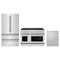 ZLINE 3-Piece Appliance Package - 48-Inch Paramount Dual Fuel Range, 36-Inch French Door Refrigerator, Dishwasher, in Stainless Steel