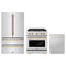 ZLINE 3-Piece Appliance Package - 30-Inch Paramount Autograph Dual Fuel Range, 36-Inch French Door Refrigerator, Dishwasher, in Stainless Steel with Gold Accents