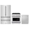 ZLINE 3-Piece Appliance Package - 30-Inch Paramount Gas Range, 36-Inch French Door Refrigerator, Dishwasher, in Stainless Steel
