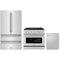 ZLINE 3-Piece Appliance Package - 36-Inch Paramount Gas Range, 36-Inch French Door Refrigerator, Dishwasher, in Stainless Steel