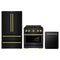 ZLINE 3-Piece Appliance Package - 30-Inch Paramount Gas Range, 36-Inch French Door Refrigerator, Dishwasher, in Black Stainless Steel with Gold Accents