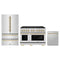 ZLINE 3-Piece Appliance Package - 48-Inch Paramount Autograph Gas Range, 36-Inch French Door Refrigerator, Dishwasher, in Stainless Steel with Champagne Bronze Accents