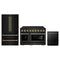 ZLINE 3-Piece Appliance Package - 48-Inch Autograph Edition Induction Range, 36-Inch French Door Refrigerator, and Dishwasher in Black Stainless Steel with Champagne Bronze Trim