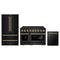 ZLINE 3-Piece Appliance Package - 48-Inch Autograph Edition Induction Range, 36-Inch French Door Refrigerator, and Dishwasher in Black Stainless Steel with Gold Trim
