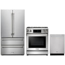 Thor Kitchen 3-Piece Appliance Package - 30-Inch Propane Gas Range, Tilt Panel, Dishwasher & Refrigerator in Stainless Steel