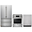 Thor Kitchen 3-Piece Appliance Package - 30-Inch Propane Gas Range, Tilt Panel, Dishwasher & Refrigerator in Stainless Steel