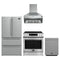 Forno 4-Piece Appliance Package - 30-Inch Espresso Induction Range, Wall Mount Range Hood, 36-Inch French Door Refrigerator, and Dishwasher in Stainless Steel