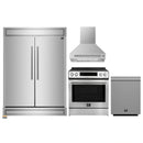 Forno 4-Piece Appliance Package - 30-Inch Espresso Induction Range , Wall Mount Range Hood, 60-Inch Built-In Convertible Refrigerator, and Dishwasher in Stainless Steel
