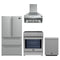 Forno 4-Piece Appliance Package - 30-Inch Espresso Induction Range, Wall Mount Range Hood, 36-Inch French Door Refrigerator, and Dishwasher in Stainless Steel