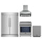Forno 4-Piece Appliance Package - 30-Inch Espresso Induction Range, Wall Mount Range Hood, 60-Inch Built-In Convertible Refrigerator, and Dishwasher in Stainless Steel