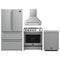 Forno 4-Piece Appliance Package - 30-Inch Espresso Gas Range , Wall Mount Range Hood, 36-Inch French Door Refrigerator, and Dishwasher in Stainless Steel