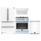Forno 4-Piece Appliance Package - 30-Inch Gas Range, Under Cabinet Range Hood, Refrigerator, and Dishwasher in White with Stainless Steel Trim