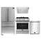 Forno 4-Piece Appliance Package - 30-Inch Gas Range, Under Cabinet Range Hood, Refrigerator, and Dishwasher in Stainless Steel