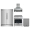 Forno 4-Piece Appliance Package - 30-Inch Espresso Electric Range, Wall Mount Range Hood, 60-Inch Built-In Convertible Refrigerator, and Dishwasher in Stainless Steel
