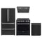 Forno Espresso 4-Piece Appliance Package - 30-Inch Electric Range, Under Cabinet Range Hood, Refrigerator and Dishwasher in Black with Stainless Steel Trim