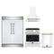 Forno 4-Piece Appliance Package - 30-Inch Espresso Electric Range, Wall Mount Range Hood, 60-Inch Built-In Convertible Refrigerator, and Dishwasher in White with Antique Brass Trim