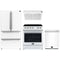 Forno Espresso 4-Piece Appliance Package - 30-Inch Electric Range, Under Cabinet Range Hood, Refrigerator and Dishwasher in White with Stainless Steel Trim