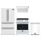 Forno Espresso 4-Piece Appliance Package - 30-Inch Electric Range, Under Cabinet Range Hood, Refrigerator and Dishwasher in White with Stainless Steel Trim