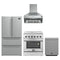 Forno 4-Piece Appliance Package - 30-Inch Electric Range, Wall Mount Range Hood, French Door Refrigerator, and Dishwasher in Stainless Steel