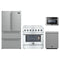 Forno 4-Piece Appliance Package - 36-Inch Electric Range, French Door Refrigerator, Dishwasher, and 24-Inch Microwave Drawer in Stainless Steel