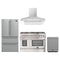 Forno 4-Piece Appliance Package - 48-Inch Dual Fuel Range, Refrigerator, Wall Mount Hood, & 3-Rack Dishwasher in Stainless Steel