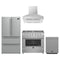 Forno 4-Piece Appliance Package - 36-Inch Gas Range, Refrigerator, Wall Mount Hood, & 3-Rack Dishwasher in Stainless Steel