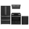 Forno Espresso 4-Piece Appliance Package - 30-Inch Induction Range, Under Cabinet Range Hood, Refrigerator and Dishwasher in Black with Stainless Steel Trim