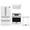 Forno Espresso 4-Piece Appliance Package - 30-Inch Induction Range, Under Cabinet Range Hood, Refrigerator and Dishwasher in White with Stainless Steel Trim