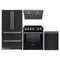 Forno 4-Piece Appliance Package - 30-Inch Induction Range, Under Cabinet Range Hood, French Door Refrigerator, and Dishwasher in Black with Stainless Steel Trim