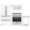 Forno 4-Piece Appliance Package - 30-Inch Induction Range, Under Cabinet Range Hood, French Door Refrigerator, and Dishwasher in White with Stainless Steel Trim