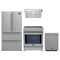 Forno 4-Piece Appliance Package - 30-Inch Leonardo Espresso Induction Range, Under Cabinet Range Hood, French Door Refrigerator, and Dishwasher in Stainless Steel