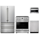 Thor Kitchen A-Series 4-Piece Appliance Package - 30-Inch Propane Gas Range, Refrigerator, Dishwasher, and Microwave in Stainless Steel