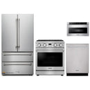 Thor Kitchen A-Series 4-Piece Appliance Package - 30-Inch Propane Gas Range, Refrigerator, Dishwasher, and Microwave in Stainless Steel